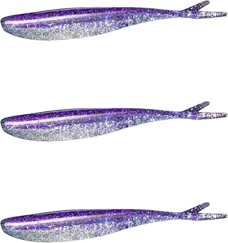 Lunker City Fishing 4.5" Freaky Fish Split Tail Soft Plastic Minnow Bass Lure Stick Bait Shad Jerkbait, 8 Per Bag, Made in The USA in Kuwait