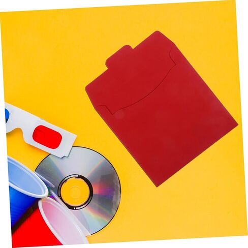 Luxshiny 10 قطع Cd DVD أكمام ورقية حمراء لتخزين القرص لمصوري الزفاف ومواد الإعلان والتنظيم in Kuwait