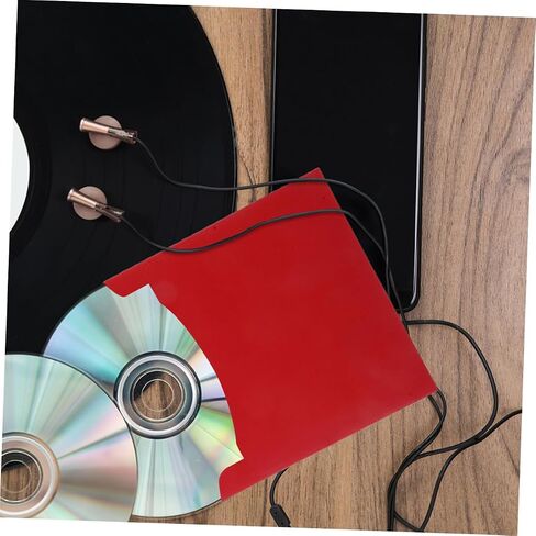 Luxshiny 10 قطع Cd DVD أكمام ورقية حمراء لتخزين القرص لمصوري الزفاف ومواد الإعلان والتنظيم in Kuwait