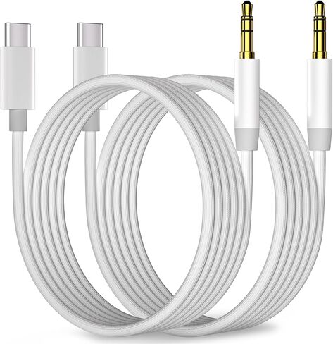 كابل Aux إلى USB C، كابل USB C إلى 3.5 ملم صوت Aux Jack (3.3 قدم 2 حزمة)، سلك ستيريو للسيارة من النوع C إلى 3.5 ملم لهاتف iPhone 16 15 Pro Max، Samsung Galaxy s25 S24 S23 S22 Ultra، Note 20، Google Pixel 5 6 XL in Kuwait