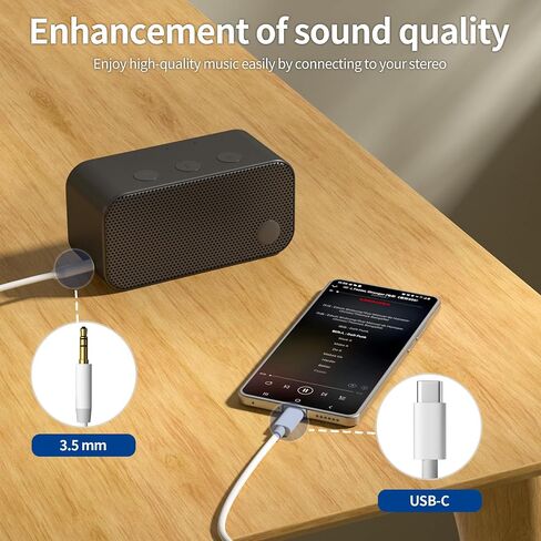 كابل Aux إلى USB C، كابل USB C إلى 3.5 ملم صوت Aux Jack (3.3 قدم 2 حزمة)، سلك ستيريو للسيارة من النوع C إلى 3.5 ملم لهاتف iPhone 16 15 Pro Max، Samsung Galaxy s25 S24 S23 S22 Ultra، Note 20، Google Pixel 5 6 XL in Kuwait