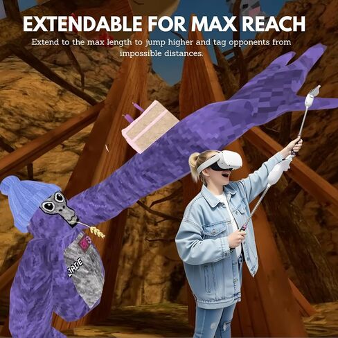 أذرع طويلة ذات علامة غوريلا تلسكوبية لملحقات وحدات التحكم Meta Quest 3S / 3، مقبض تمديد VR لشركة Animal - أقصى وصول، قفل سريع آمن، ملحقات مريحة (Quest 3/3S) in Kuwait
