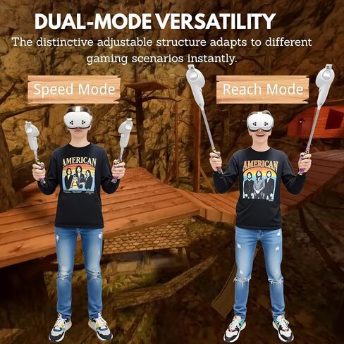 أذرع طويلة ذات علامة غوريلا تلسكوبية لملحقات وحدات التحكم Meta Quest 3S / 3، مقبض تمديد VR لشركة Animal - أقصى وصول، قفل سريع آمن، ملحقات مريحة (Quest 3/3S) in Kuwait