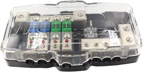 0/4GA مدخل 4-Way Camper Car Audio Distribution Block مع الأرض، 30A 60A 80A Fuse للسيارات وسيارات الدفع الرباعي والحافلات وRVs واليخوت والسفن، كتلة توزيع صندوق فيوز ANL صغير متعدد الوظائف in Kuwait