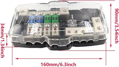 0/4GA مدخل 4-Way Camper Car Audio Distribution Block مع الأرض، 30A 60A 80A Fuse للسيارات وسيارات الدفع الرباعي والحافلات وRVs واليخوت والسفن، كتلة توزيع صندوق فيوز ANL صغير متعدد الوظائف in Kuwait