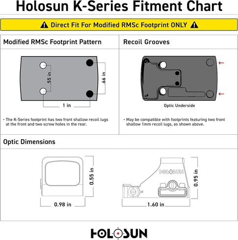Holosun HE407K-GR-X2-FDE 6MOA نظام رؤية منعكس مفتوح بنقطة خضراء فقط مع خاصية Shake Awake in Kuwait