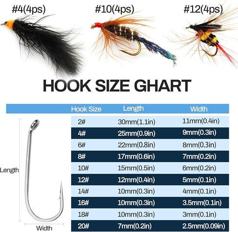 Fly Fishing Flies 64pcs Lures Bait Trout Bass Dry Nymphs Wooly Bugger Tenkara Assortment Kit for Trout Fish Gifts Men in Kuwait