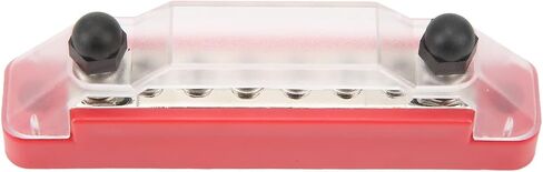 6 Way Circuit Fuse Block, 2 M6 Terminal Post 6 M4 Wiring Screw Fuse for Car RV Marine, with Transparent Cover Dust Proof Design (Black) in Saudi Arabia