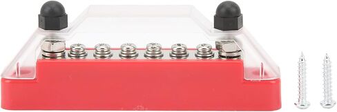 6 Way Circuit Fuse Block, 2 M6 Terminal Post 6 M4 Wiring Screw Fuse for Car RV Marine, with Transparent Cover Dust Proof Design (Black) in Saudi Arabia
