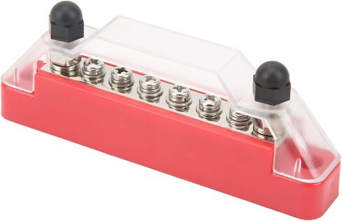 6 Way Circuit Fuse Block, 2 M6 Terminal Post 6 M4 Wiring Screw Fuse for Car RV Marine, with Transparent Cover Dust Proof Design (Black) in Saudi Arabia