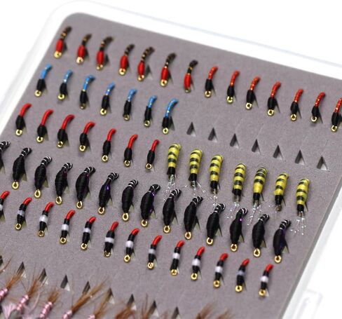 Fly Fishing Flies Assortment, 147pcs/133pcs/126pcs Fly Fishing Lures, Dry/Wet/Nymph/Streamer Flies, Trout/Panfish/Bass Fishing in Saudi Arabia