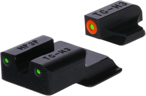 مشاهد TRUGLO Tritium Pro الليلية، متوافقة مع نماذج مسدس سميث آند ويسون المتوهجة في الظلام الأمامية والخلفية مع حلقة أمامية بقفل التركيز in Saudi Arabia