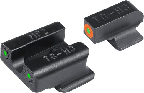 مشاهد TRUGLO Tritium Pro الليلية، متوافقة مع نماذج مسدس سميث آند ويسون المتوهجة في الظلام الأمامية والخلفية مع حلقة أمامية بقفل التركيز in Saudi Arabia