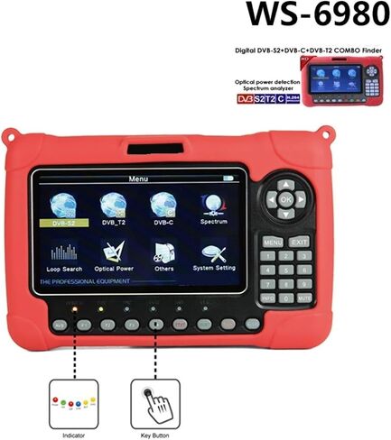 DVB-S2/T2/C COMBO HD جهاز قياس القمر الصناعي H.265 HEVC MPEG-4 QPSK 8PSK 16APSK 4.3 بوصة شاشة TFT LCD in Kuwait
