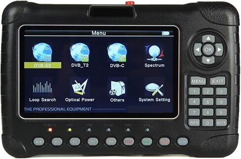 DVB-S2/T2/C COMBO HD جهاز قياس القمر الصناعي H.265 HEVC MPEG-4 QPSK 8PSK 16APSK 4.3 بوصة شاشة TFT LCD in Kuwait