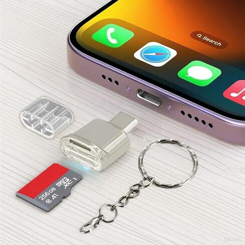 Type C Micro SD/TF Card Reader with Keychain,Memory Reader,Type C Card Reader Adapter(Silver) in Saudi Arabia