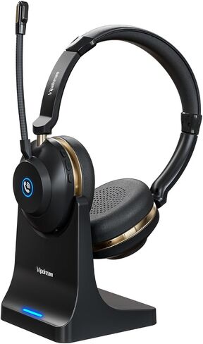 Wireless Headset with Mic for Work,6.0 Bluetooth Headset with Microphone AI Noise Cancelling,45 Hours Worktime & Mute Button,Headset with Mic for Pc,iPhone,Computer,Remote Work,Office,Home,Zoom,Skype in Saudi Arabia