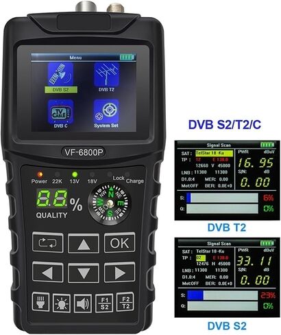 Digital Satellite Finder Combo Support DVB T2/S2/C Sat Finder Satellite TV Receiver DVB-T2 Tuner Signal in Saudi Arabia