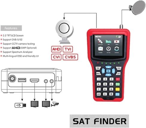 Satellite Finder Tuner DVB-S/S2 Angle Tester Monitor Finder Satellite in Saudi Arabia