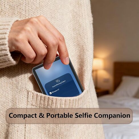 Vlog Selfie Monitor Screen, Wireless Magnetic Screen Mirroring for iPhone & Android, 4K/1080p Back Camera Vlog Monitor with Bluetooth Remote for Live Stream/TikTok & YouTube in Saudi Arabia