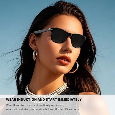 Smart Glasses, Bluetooth Sunglasses, New Upgraded Smart Glasses for Men/Women, Open Ear Speaker, Voice Assistant Compatible, Hands-Free Calls in Saudi Arabia