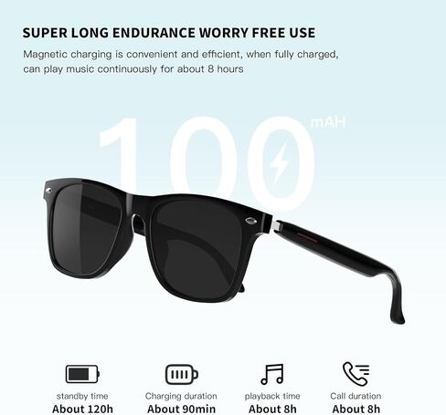Smart Glasses, Bluetooth Sunglasses, New Upgraded Smart Glasses for Men/Women, Open Ear Speaker, Voice Assistant Compatible, Hands-Free Calls in Saudi Arabia