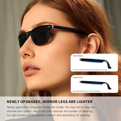 Smart Glasses, Bluetooth Sunglasses, New Upgraded Smart Glasses for Men/Women, Open Ear Speaker, Voice Assistant Compatible, Hands-Free Calls in Saudi Arabia