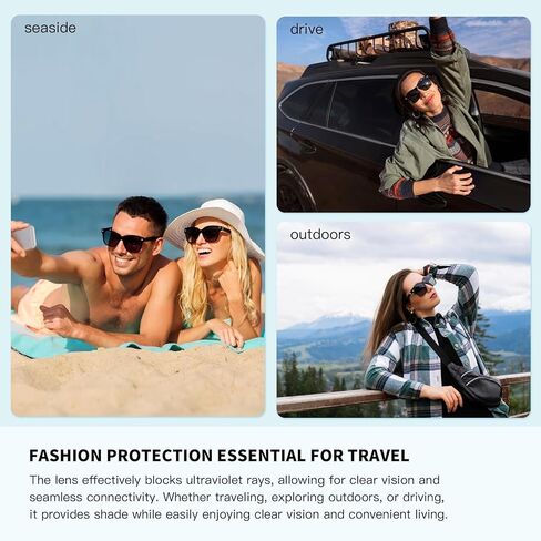 Smart Glasses, Bluetooth Sunglasses, New Upgraded Smart Glasses for Men/Women, Open Ear Speaker, Voice Assistant Compatible, Hands-Free Calls in Saudi Arabia