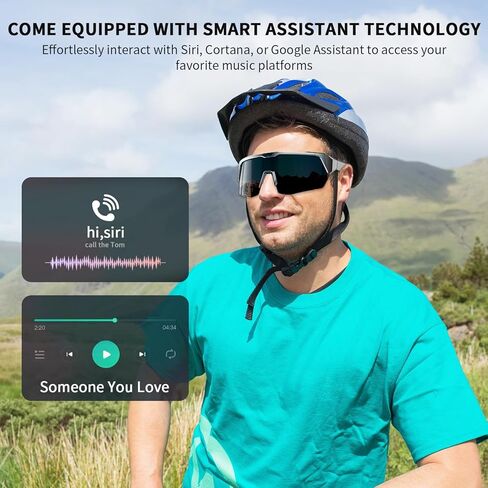 Sports Smart Sunglasses, Bluetooth Cycling Glasses with UV400 Polarized Lenses, Open Ear Music Speakers, Built-in Mic, Voice Assistant,Smart Glasses for Running & Outdoor Activities(Colorful) in Kuwait