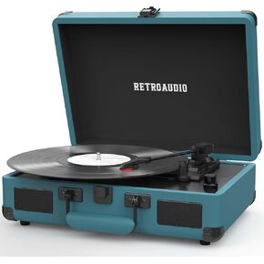 مشغل تسجيلات فينيل ثلاثي السرعات مزود بتقنية البلوتوث، مشغل تسجيلات محمول بحزام مع مكبري صوت استريو مدمجين، مشغل تسجيلات فونوغراف دوار عتيق من الفينيل مع مخرج خط RCA ومخرج AUX in Kuwait