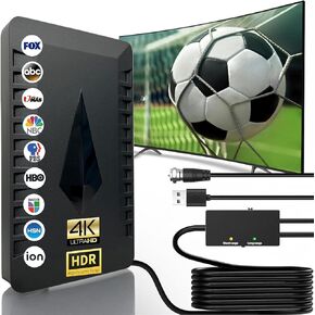 2025 Upgraded HD TV Antenna, 2500+ Miles Range Indoor Outdoor Digital TV Antenna for Smart TV, Support 4K 1080p Fire tv Stick and Old TVs HDTV Local Channels with Signal Booster - 35ft Long Cables in Saudi Arabia
