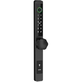 Intelligent Lock Ultra-Thin Aluminum Alloy Door Intelligent Digital Fingerprint Lock Waterproof with Key Round Handle TTLock APP (Color : Kit12) in Saudi Arabia
