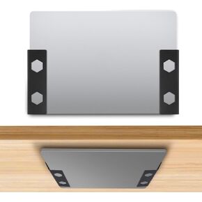 Under Desk Laptop Mount, Black Wall Mountable Desk Thick Metal Shelf with Screws Anti-Slip Laptop Holder for Book Tablets Keyboards Tray Storage in Kuwait