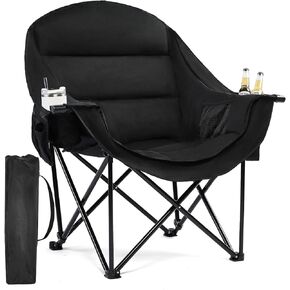 Heated Double Camping Chair - Heated Loveseat Chair for 2 Person Heavy Duty Oversized Padded Camping Couch for Adults Outdoor Sports Lawn Portable Folding Chairs in Saudi Arabia