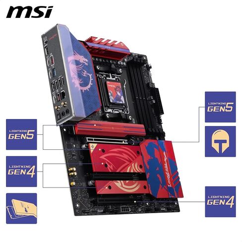 اللوحة الأم MSI B850 MLG EDTION، ATX - تدعم معالجات AMD Ryzen 9000/8000 / 7000، AM5-80A SPS VRM، تعزيز ذاكرة DDR5 (8400+MT/s OC)، PCIe 5.0 x16، M.2 Gen5، Wi-Fi 7، 5G LAN in Saudi Arabia