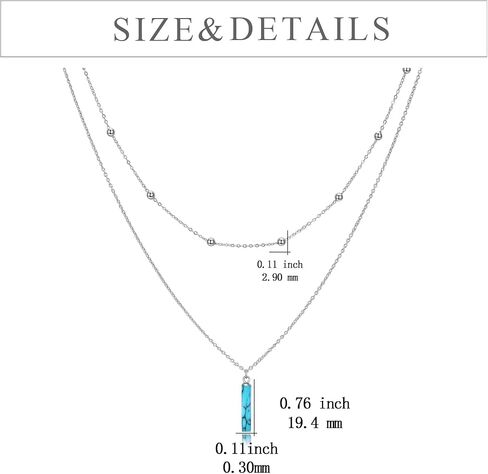 TIGER RIDER Opal Double Layer 925 Sterling Silver Necklace for Women, Exquisite Women's Jewelry Multi Layer Choker, Fashionable Think Pendant Necklace for Mother's Day Gifts in Saudi Arabia