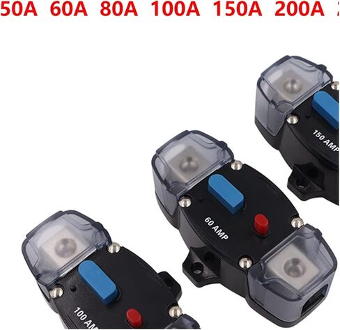 DC 12-48V Automatic Circuit Breaker Reset 50A 60A 80A 100A 150A 200A 250A 300A Car AGU Style Stereo Amplifier 4GA Fuse Holder(80a) in Saudi Arabia