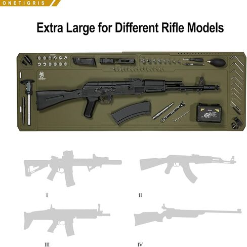 ONETIGRIS Gun Clean Mat Magnectic for Table, Extra Large 48"x16" for AR 1911 Rifle Anti-Slip Rubberized Repair Mat for Gun Parts, Protects Work Surface from Solvents and Oils in Saudi Arabia