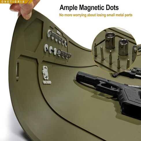 ONETIGRIS Gun Clean Mat Magnectic for Table, Extra Large 48"x16" for AR 1911 Rifle Anti-Slip Rubberized Repair Mat for Gun Parts, Protects Work Surface from Solvents and Oils in Saudi Arabia