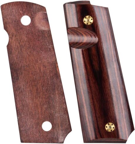 Cool Hand 1911 Full Size Grips, Government/Commander, High Polished Wood, Gold Gun Grips Screws Included, Mag Release, Ambi Safety Cut, 1/4" Thin in Saudi Arabia