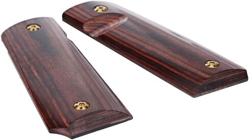 Cool Hand 1911 Full Size Grips, Government/Commander, High Polished Wood, Gold Gun Grips Screws Included, Mag Release, Ambi Safety Cut, 1/4" Thin in Saudi Arabia