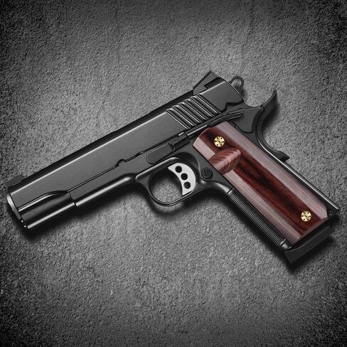 Cool Hand 1911 Full Size Grips, Government/Commander, High Polished Wood, Gold Gun Grips Screws Included, Mag Release, Ambi Safety Cut, 1/4" Thin in Saudi Arabia