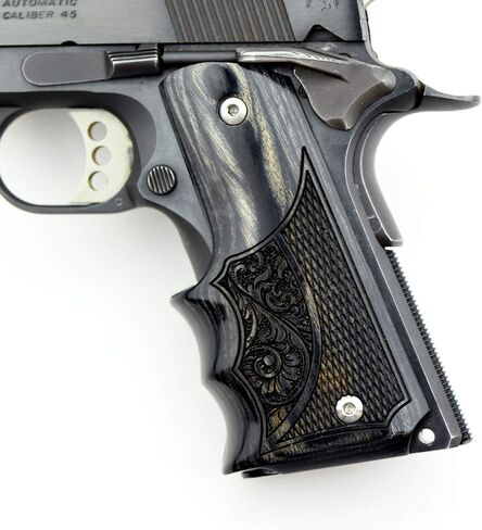 Altamont 1911 Grips - Fingergroove - Full Size 1911 Real Wood Gun Grips w. Ambi Safety fits Most Commander, Standard & Government 1911 Models - Made in USA in Saudi Arabia