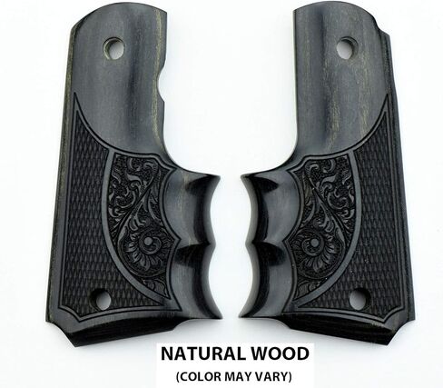 Altamont 1911 Grips - Fingergroove - Full Size 1911 Real Wood Gun Grips w. Ambi Safety fits Most Commander, Standard & Government 1911 Models - Made in USA in Saudi Arabia