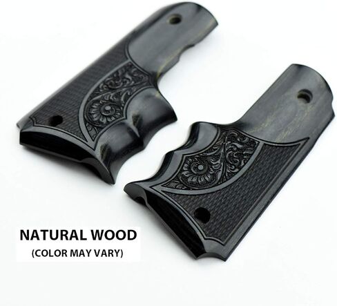 Altamont 1911 Grips - Fingergroove - Full Size 1911 Real Wood Gun Grips w. Ambi Safety fits Most Commander, Standard & Government 1911 Models - Made in USA in Saudi Arabia