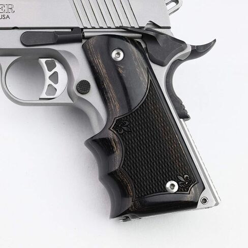 Altamont 1911 Grips - Fingergroove - Full Size 1911 Real Wood Gun Grips w. Ambi Safety fits Most Commander, Standard & Government 1911 Models - Made in USA in Saudi Arabia