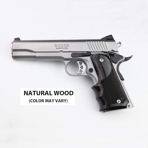 Altamont 1911 Grips - Fingergroove - Full Size 1911 Real Wood Gun Grips w. Ambi Safety fits Most Commander, Standard & Government 1911 Models - Made in USA in Saudi Arabia