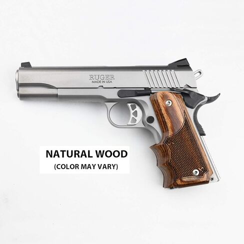 Altamont 1911 Grips - Fingergroove - Full Size 1911 Real Wood Gun Grips w. Ambi Safety fits Most Commander, Standard & Government 1911 Models - Made in USA in Saudi Arabia