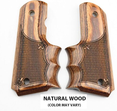 Altamont 1911 Grips - Fingergroove - Full Size 1911 Real Wood Gun Grips w. Ambi Safety fits Most Commander, Standard & Government 1911 Models - Made in USA in Saudi Arabia