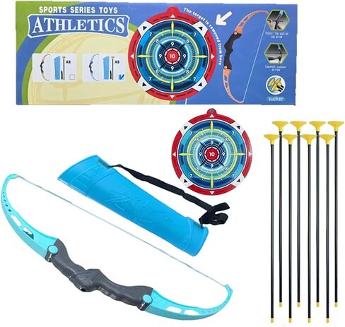 Kids Bow and Arrow Set Age 4-6 | Outdoor Toy with 8 Safety Arrows|Blue Orange Archery Gift for Boys Girls Birthday Party (Orange) in Saudi Arabia